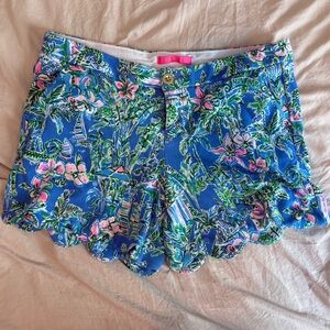 Lilly Pulitzer Blue Scalloped Shorts